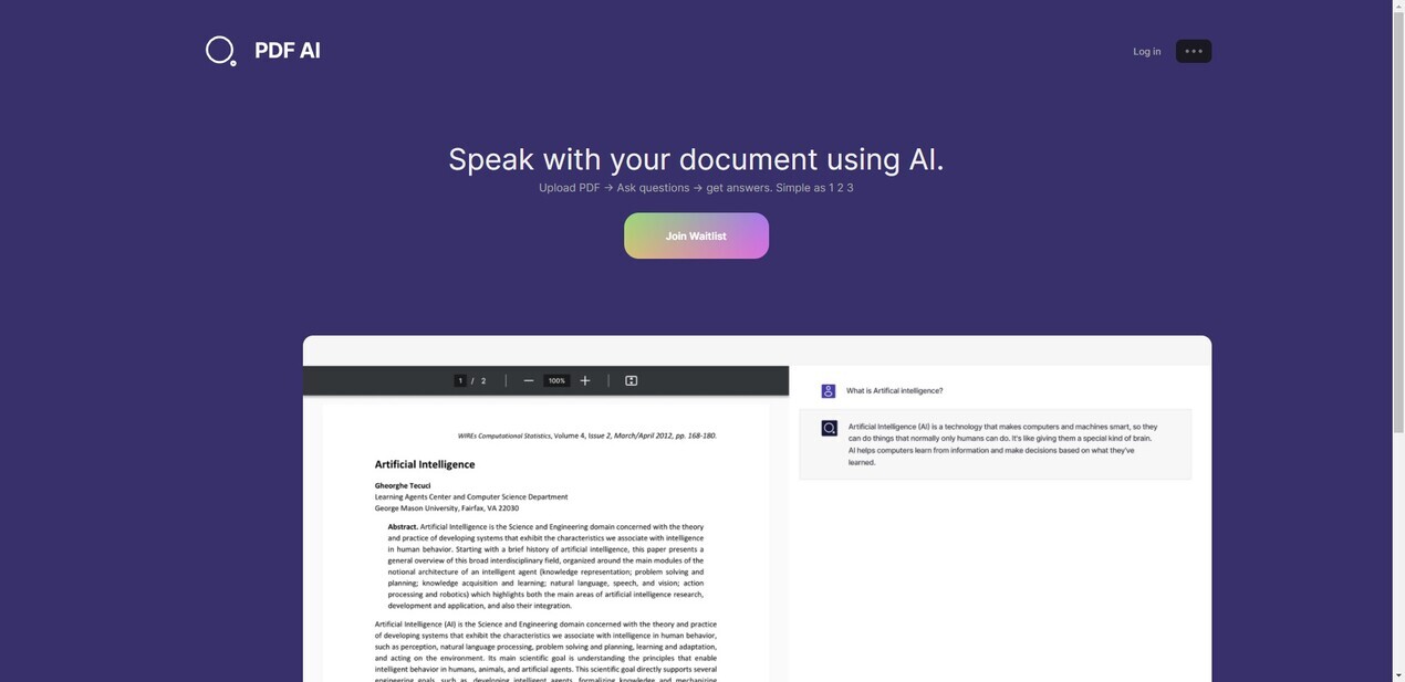 PDF AI - Speak to Your Documents, Simplify Complex Texts - Aitoolnet